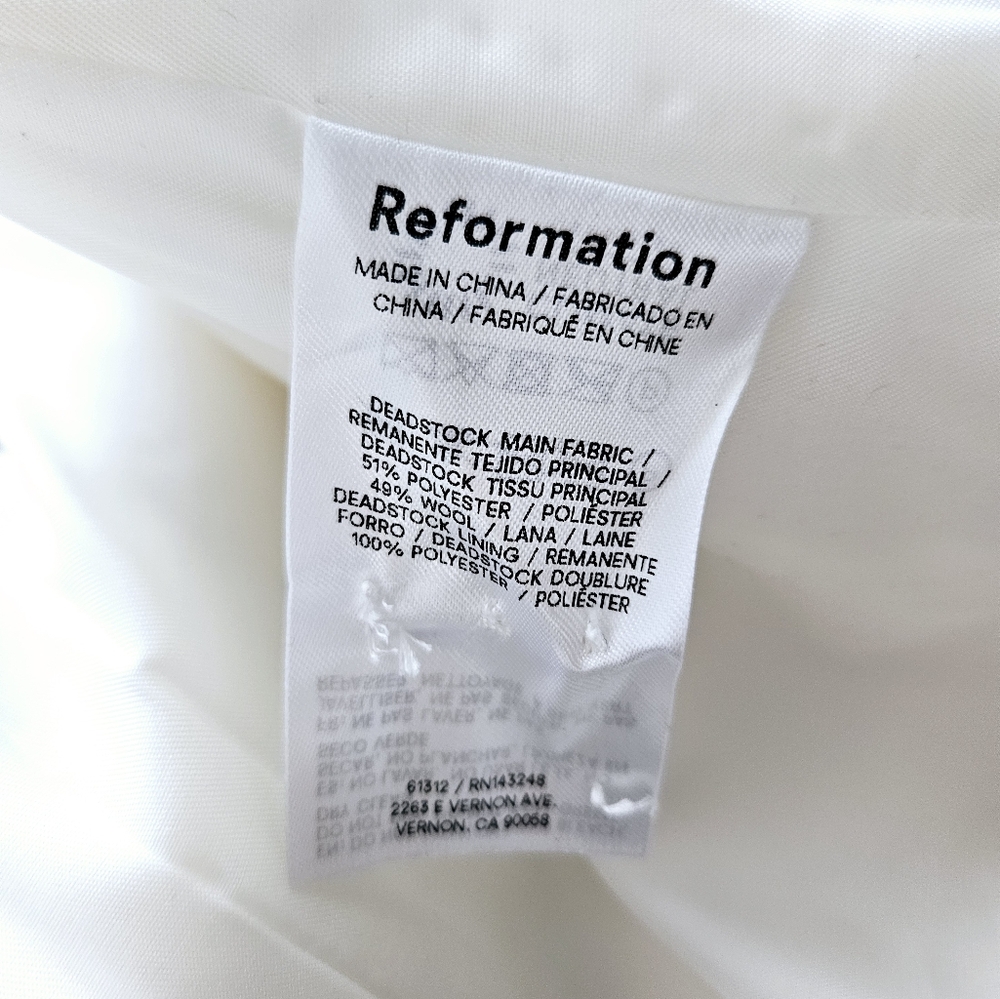 New Reformation Eden Nipped Waist Coat White - Picture 10 of 10